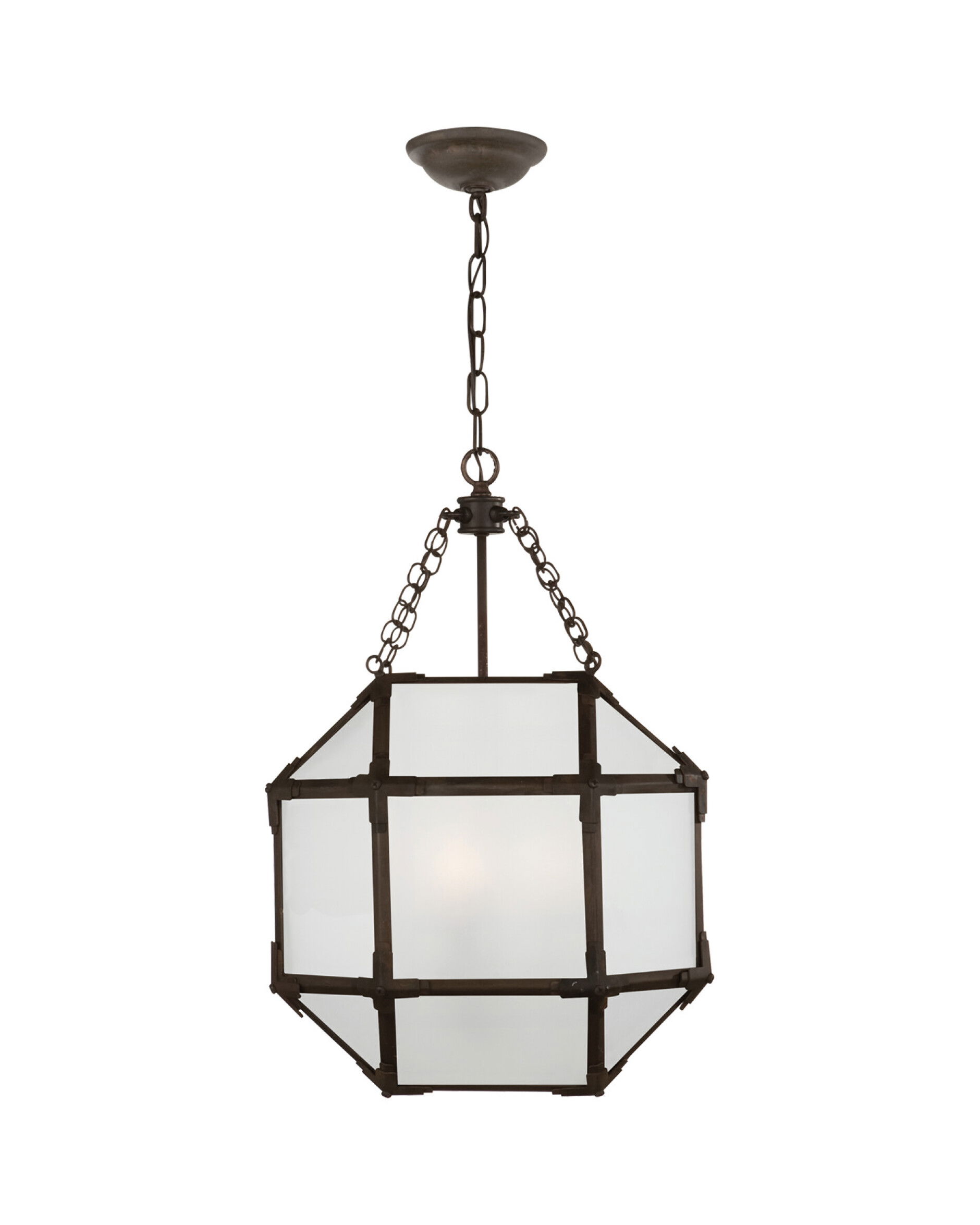 Morris taklampa zink/frostat glas S