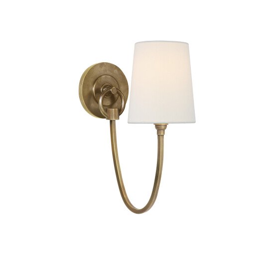 null - Reed Single Sconce Antique Brass/Linen