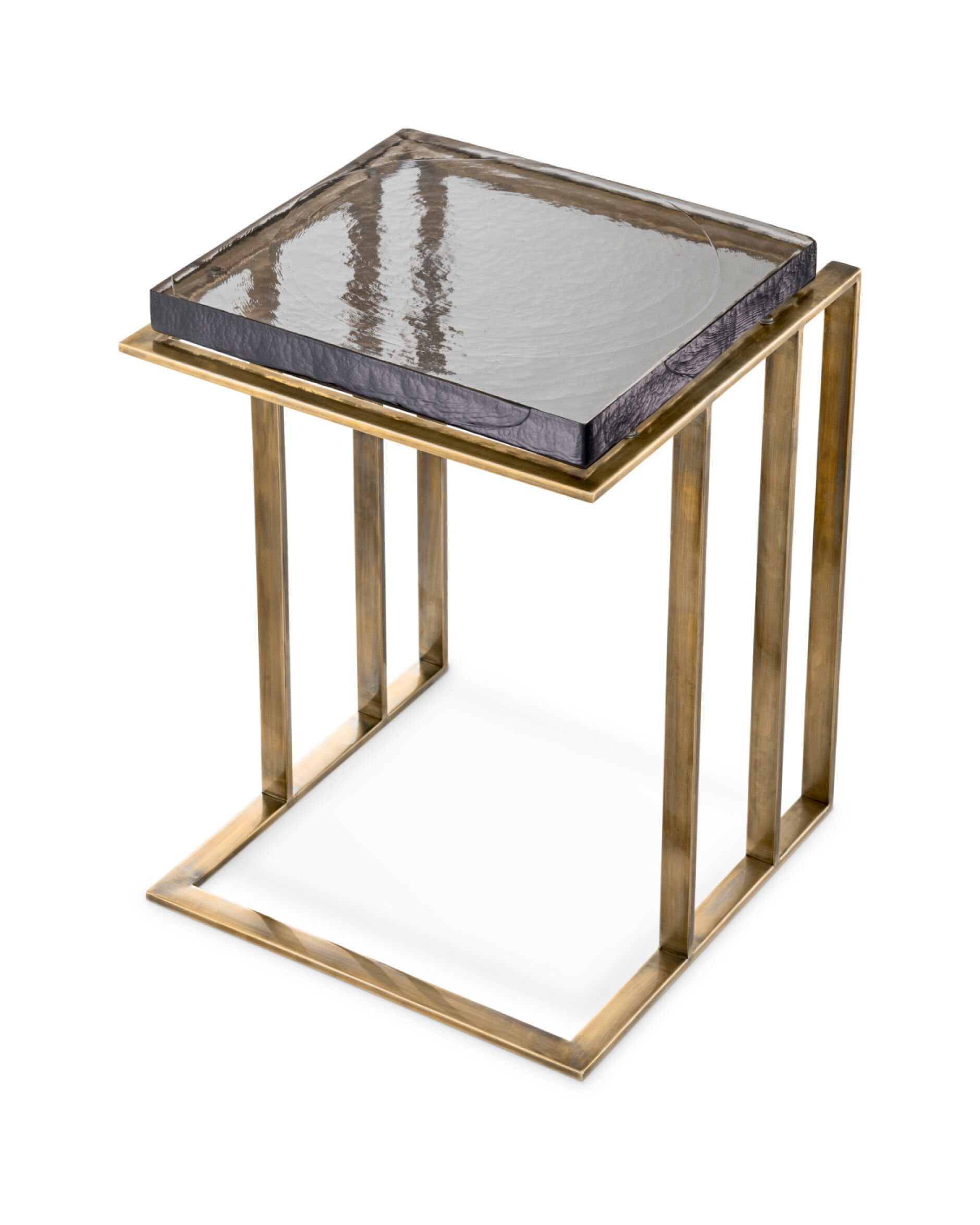 Crescent sidobord antik mässing