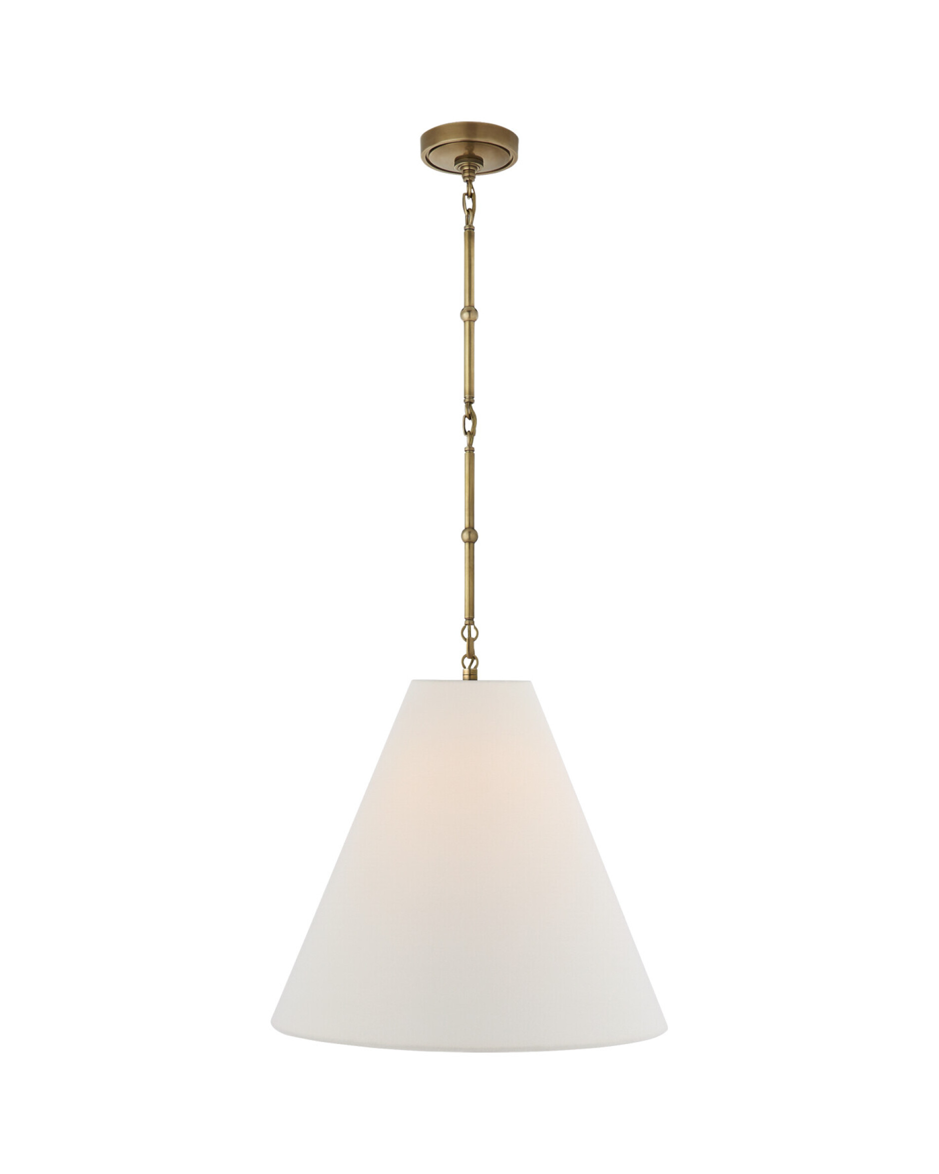 Goodman Hanging Light Antique Brass/Linen M