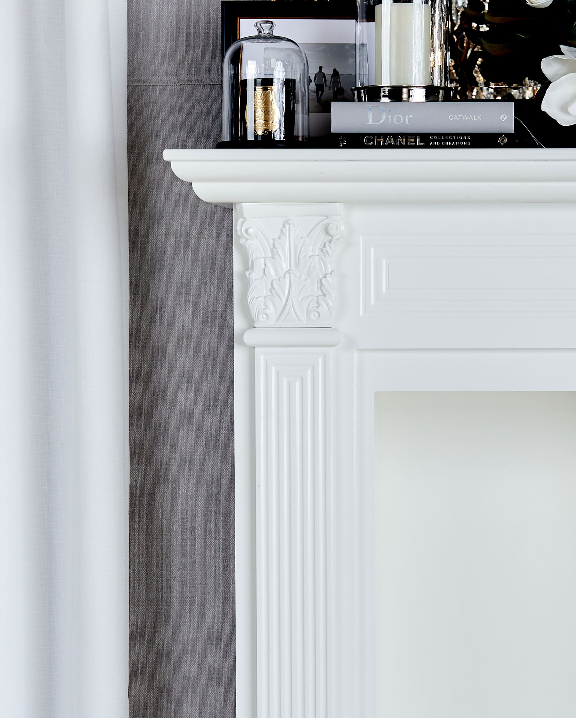 Warren öppen spis classic white