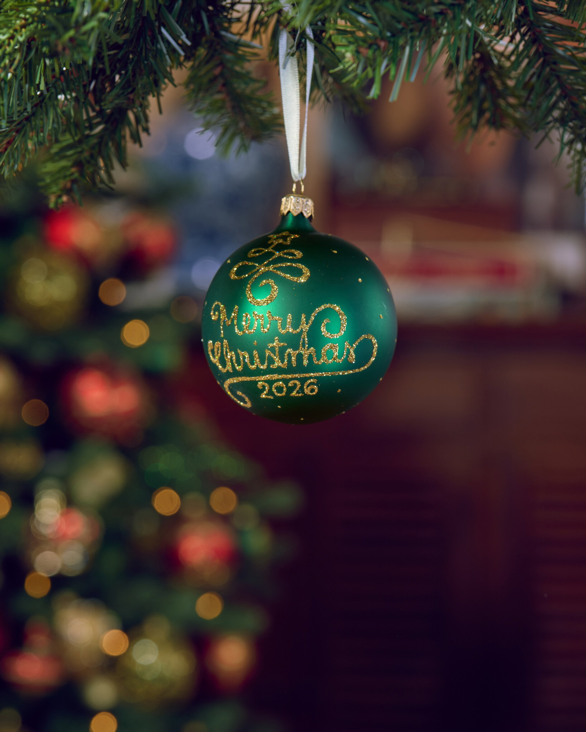 Lux Merry Christmas julekule 2026 8cm