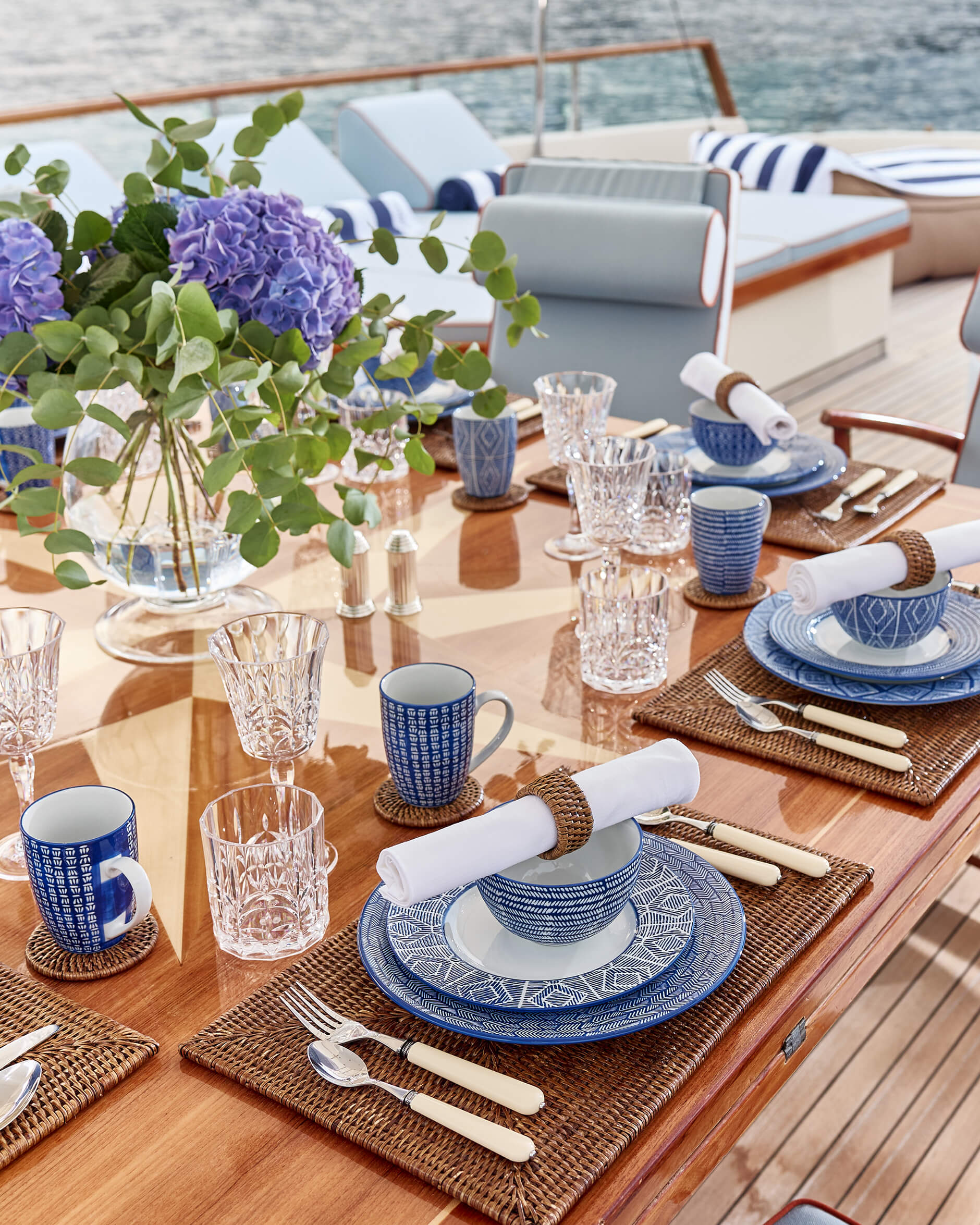 Capri Azzurra muggar blå/vit 6-pack