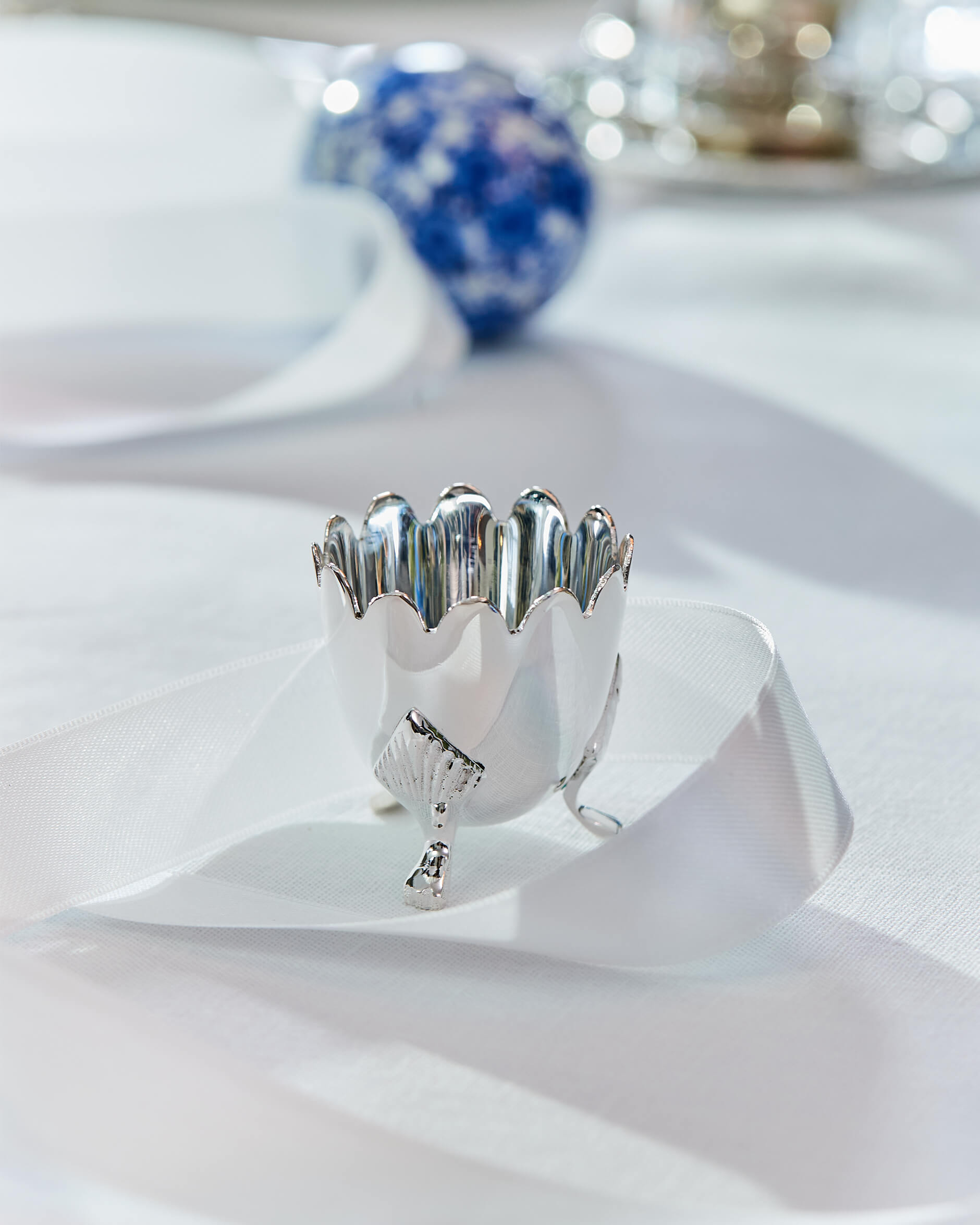 Äggkoppar silver 4-pack