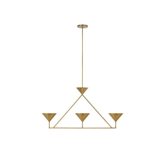 null - Orsay 3-Light Linear Chandelier Antique Brass Medium