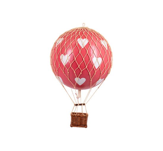 Red Hearts - Travels Light luftballong rosa/guld