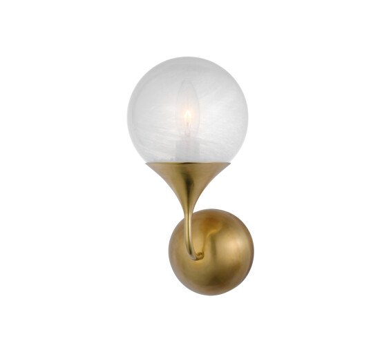 Antique Brass - Cristol Small Single Sconce Polished Nickel