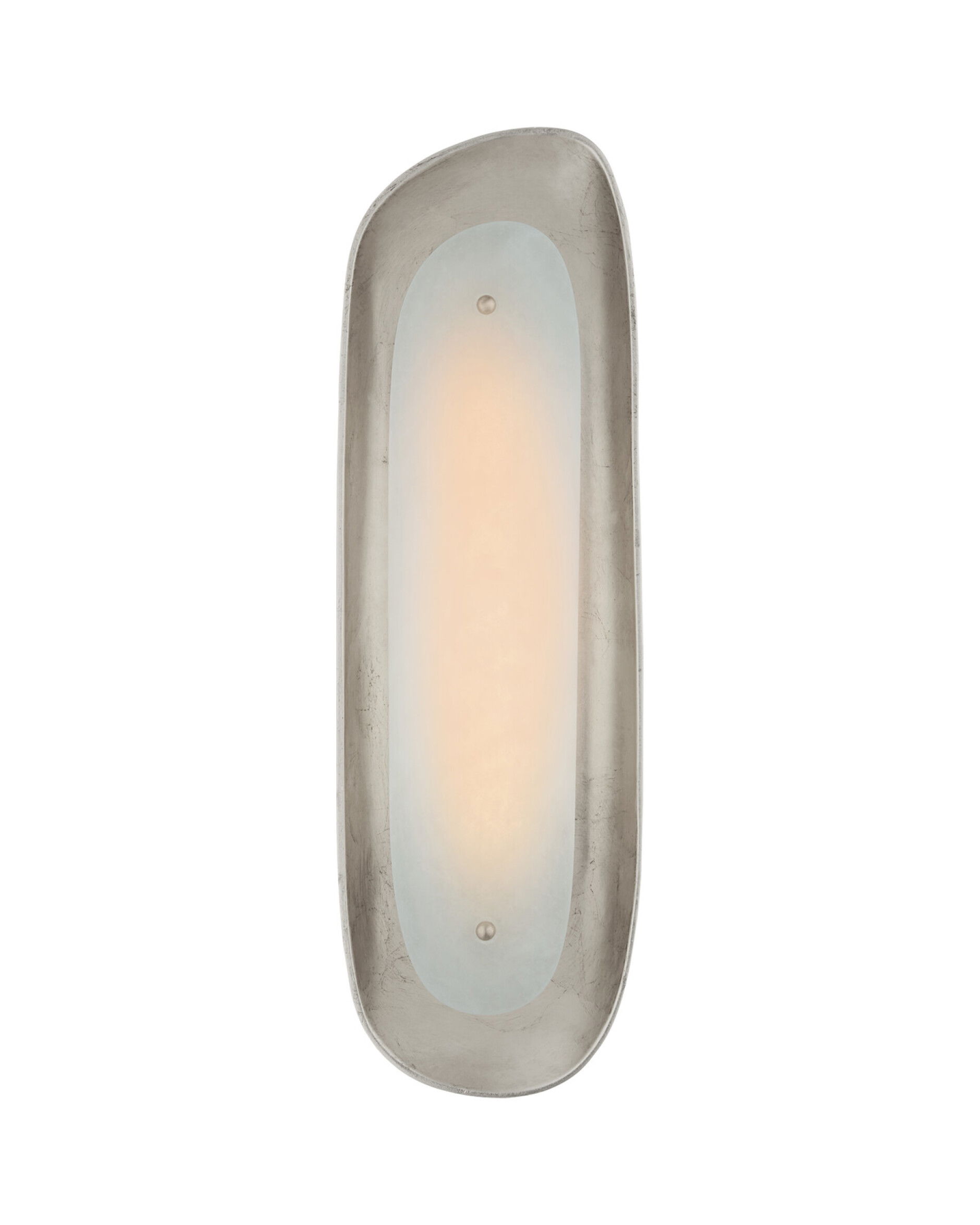 Samos Tall Sculpted Sconce Burnished Silver Leaf