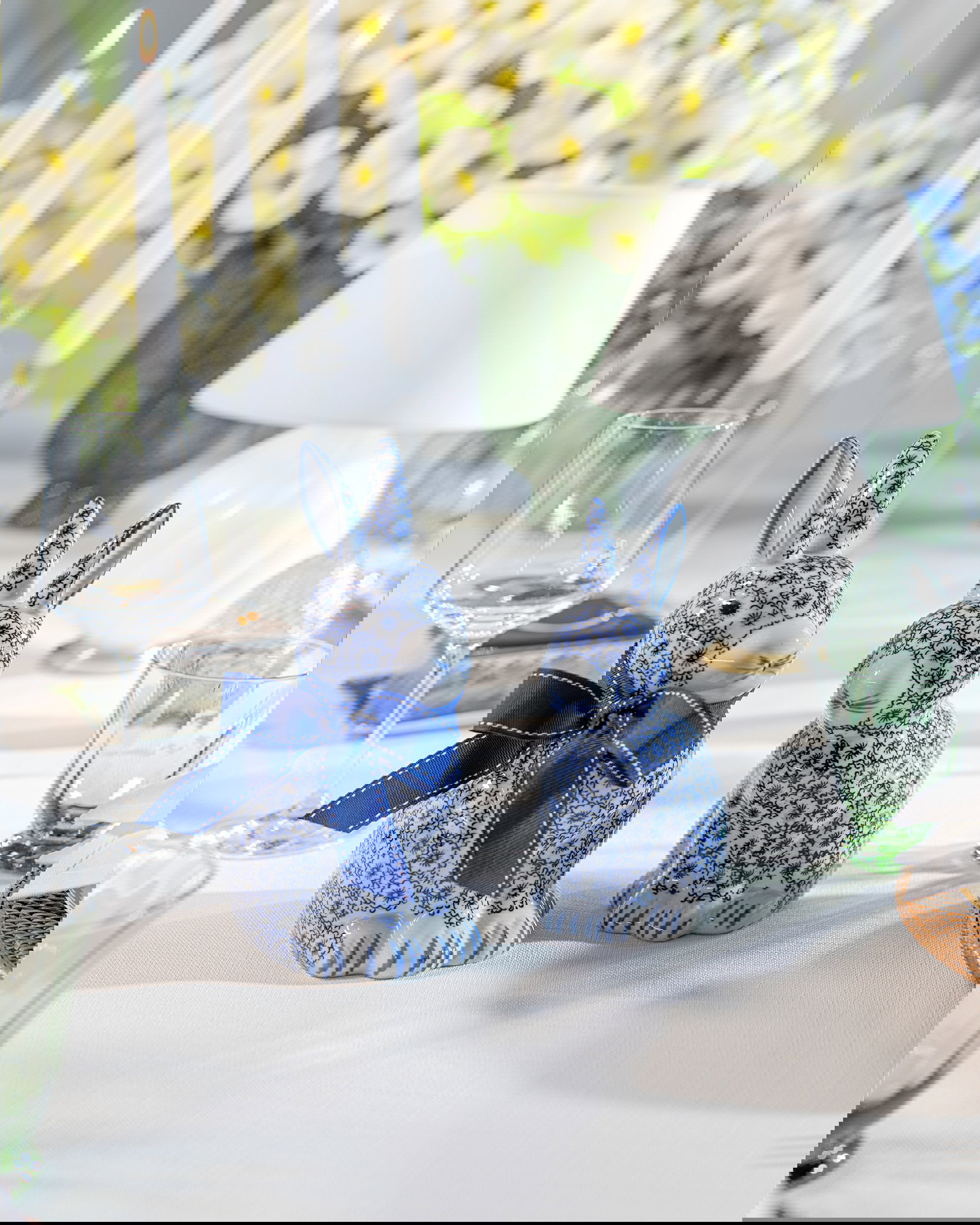 Estelle decoratiekonijn blauw/wit