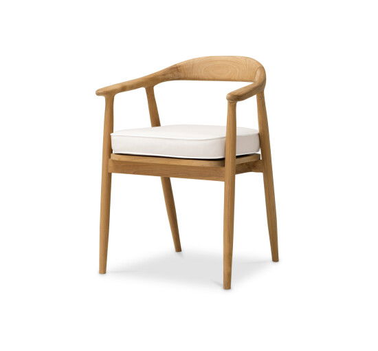 Beale esszimmerstuhl teak flores off-white