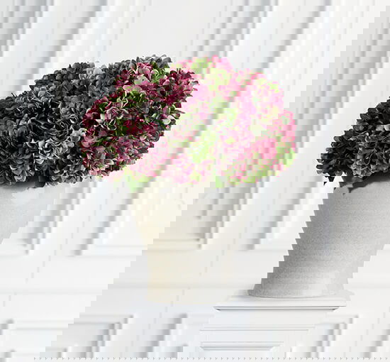 null - Kunstig Hortensia stilk lilla/grøn