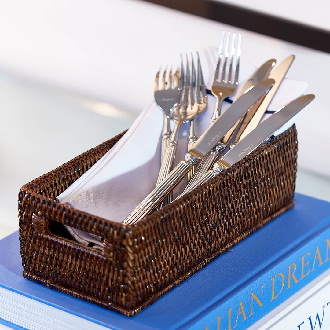 Cognac Basket Rectangular Rattan
