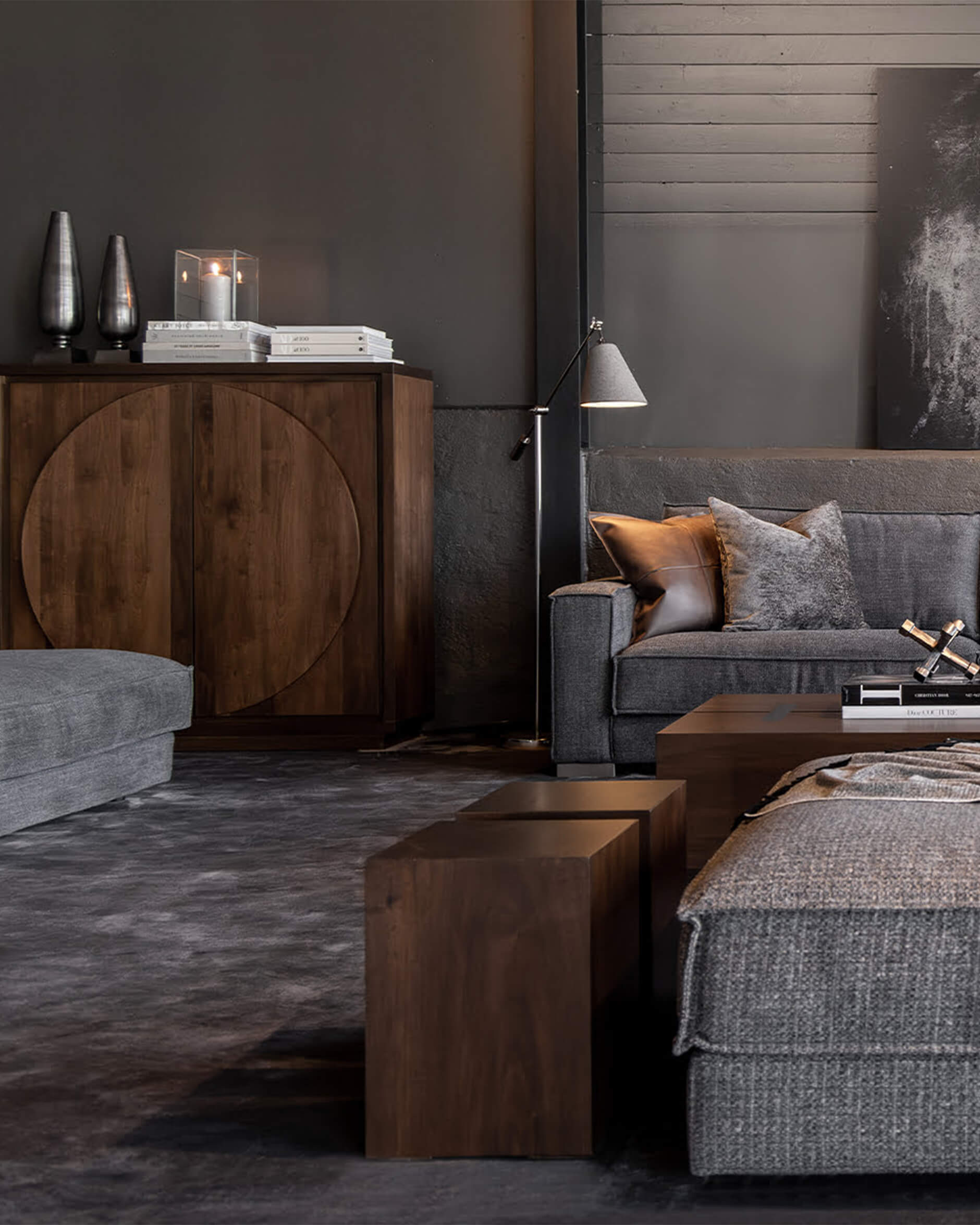 Trent sidobord valnöt 2-set