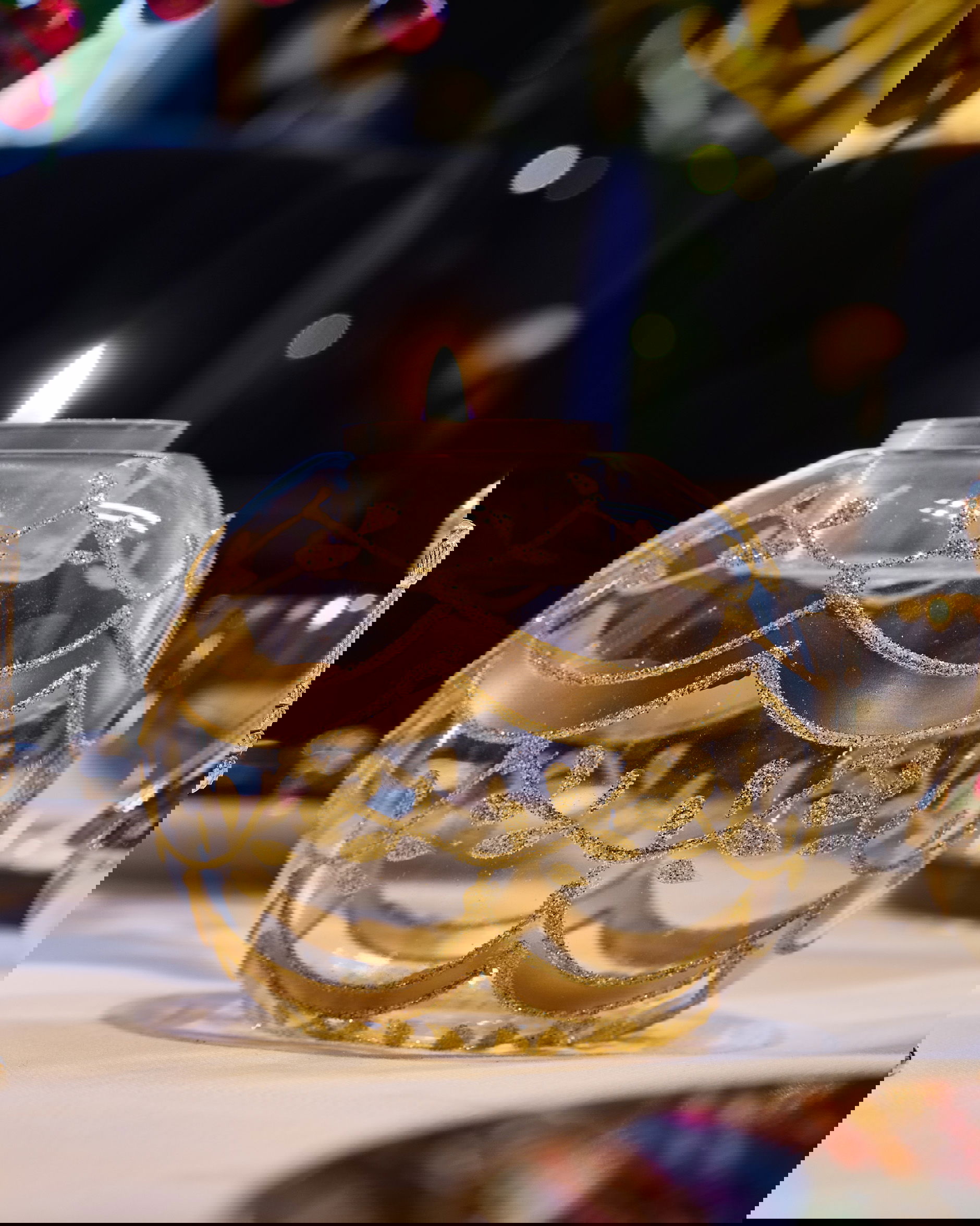 Minou Candle Holder Clear/Gold