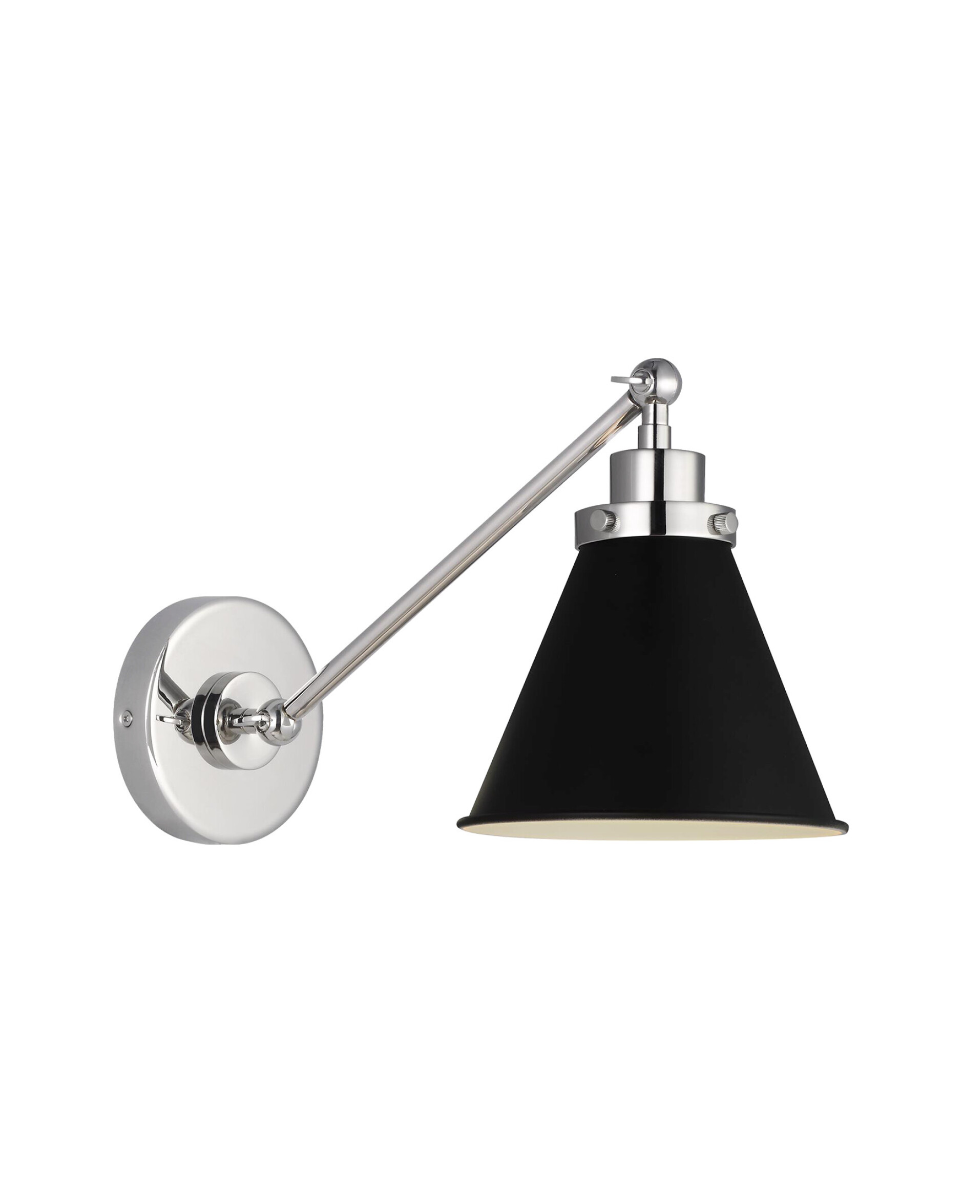 Wellfleet vägglampa svart/nickel