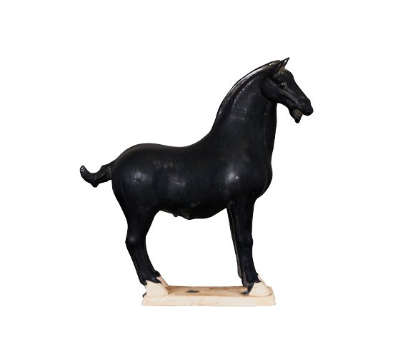 Svart - Tang häst skulptur grön