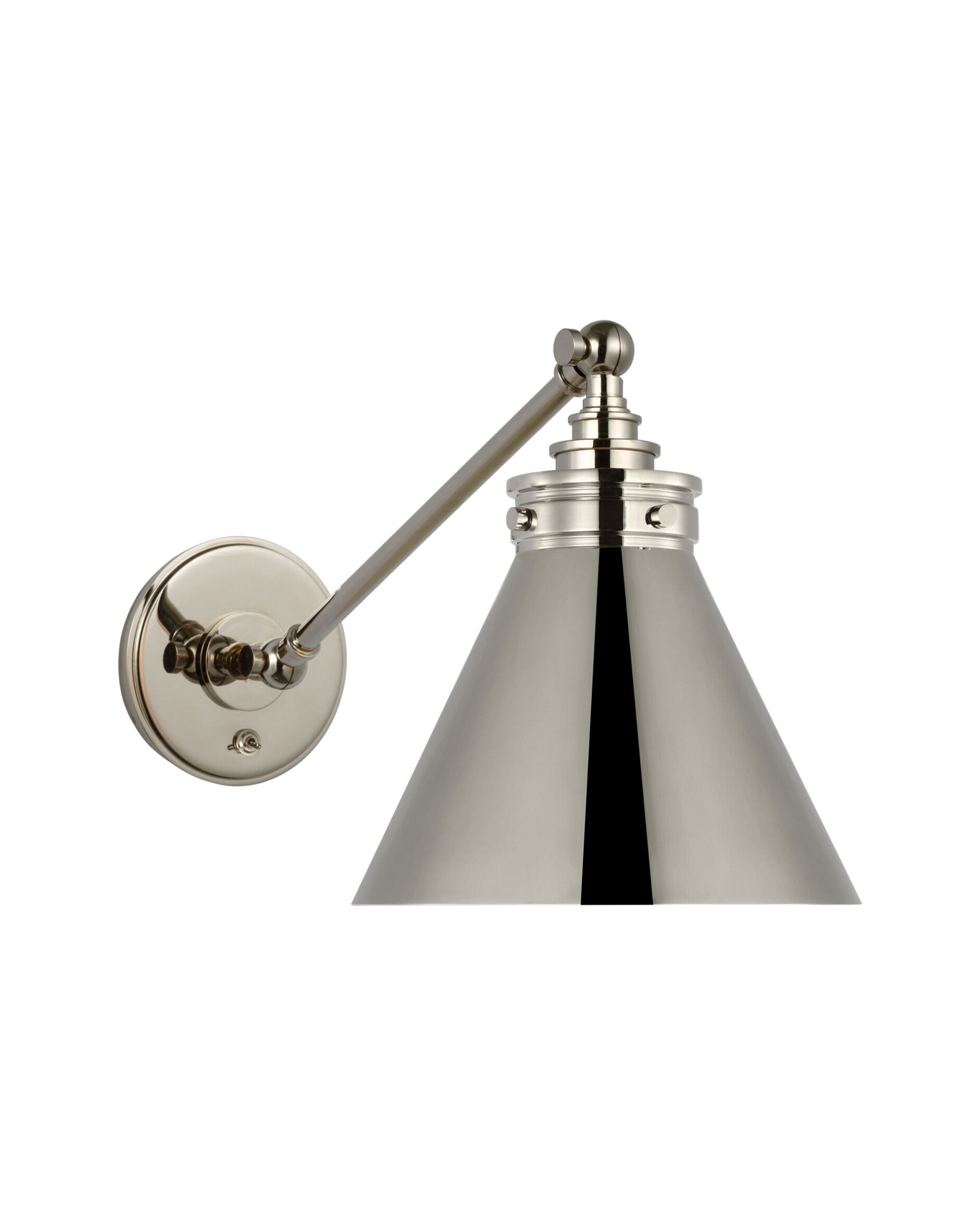 Parkington Single Library Wall Light Polished Nickel