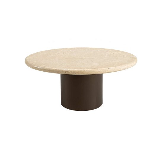 Ø80 - Calais coffee table travertine/dark brown