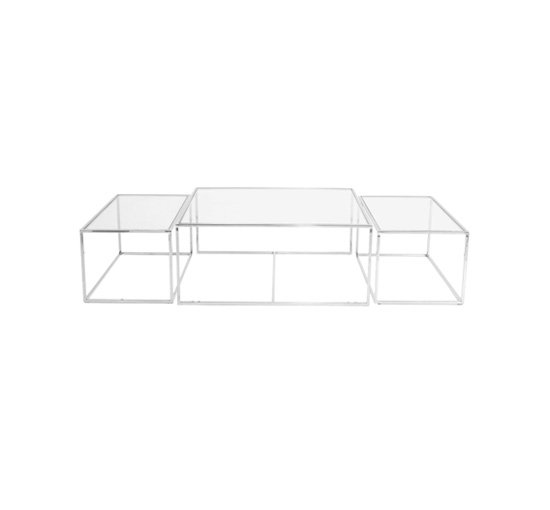Krom - Three set table - satsbord krom låg