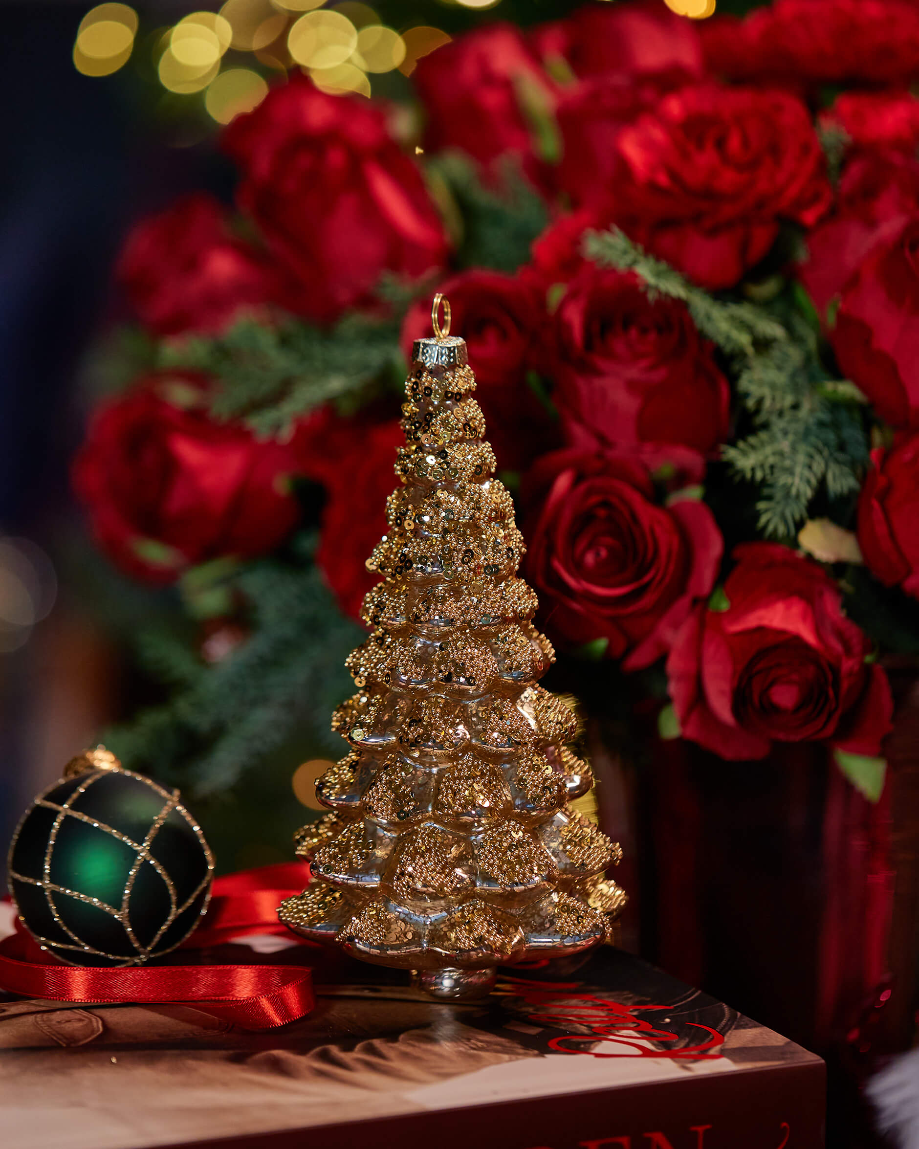 Gran julgransdekoration guld