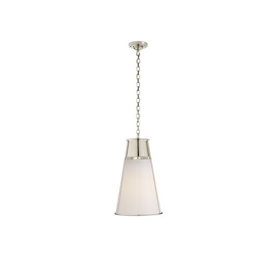 null - Robinson Large Pendant Antique Brass/White Glass