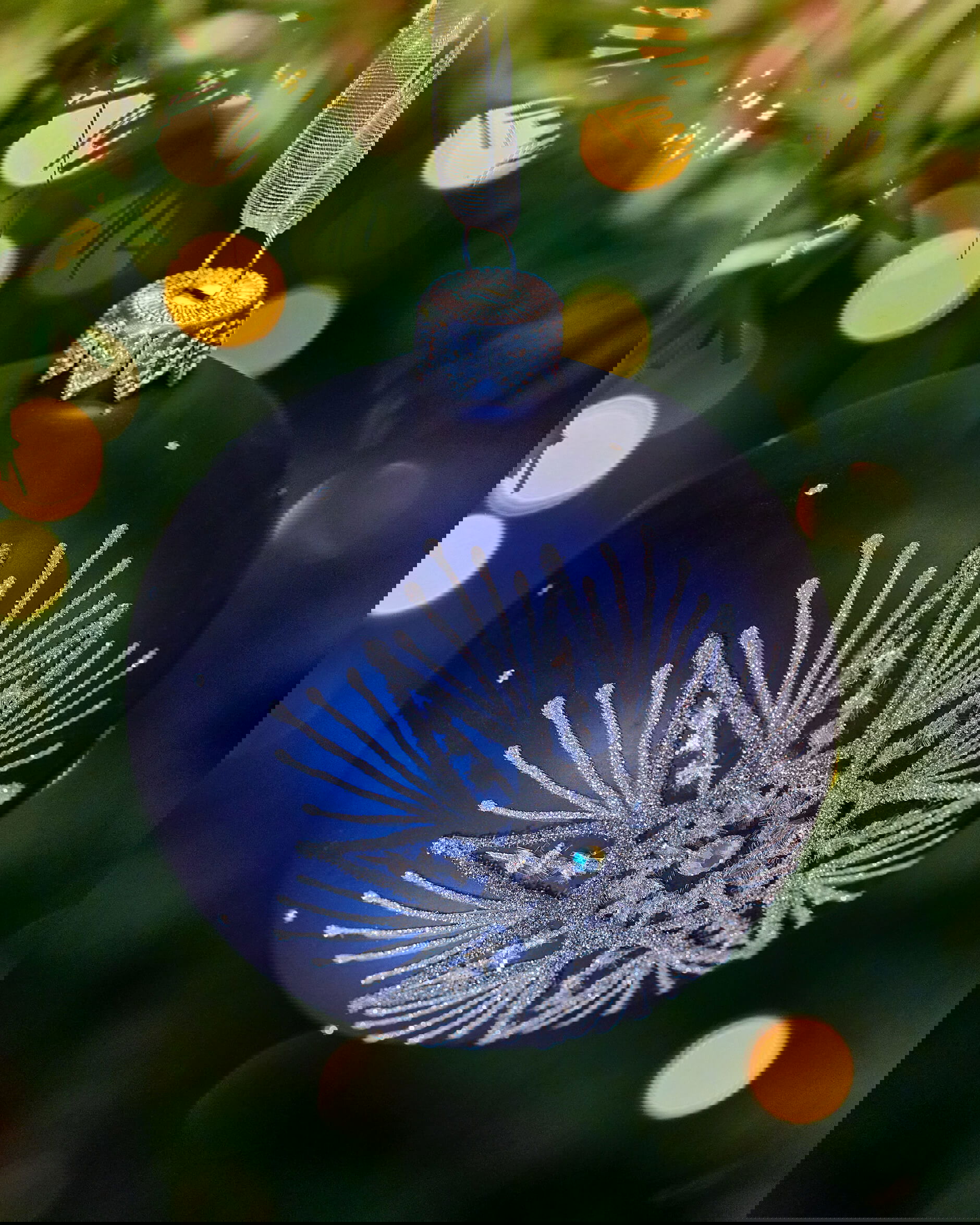 Thierry-joulupallo, sininen/hopea