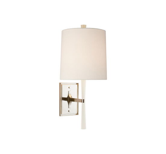 null - Refined Rib Sconce Ebony Resin and Brass
