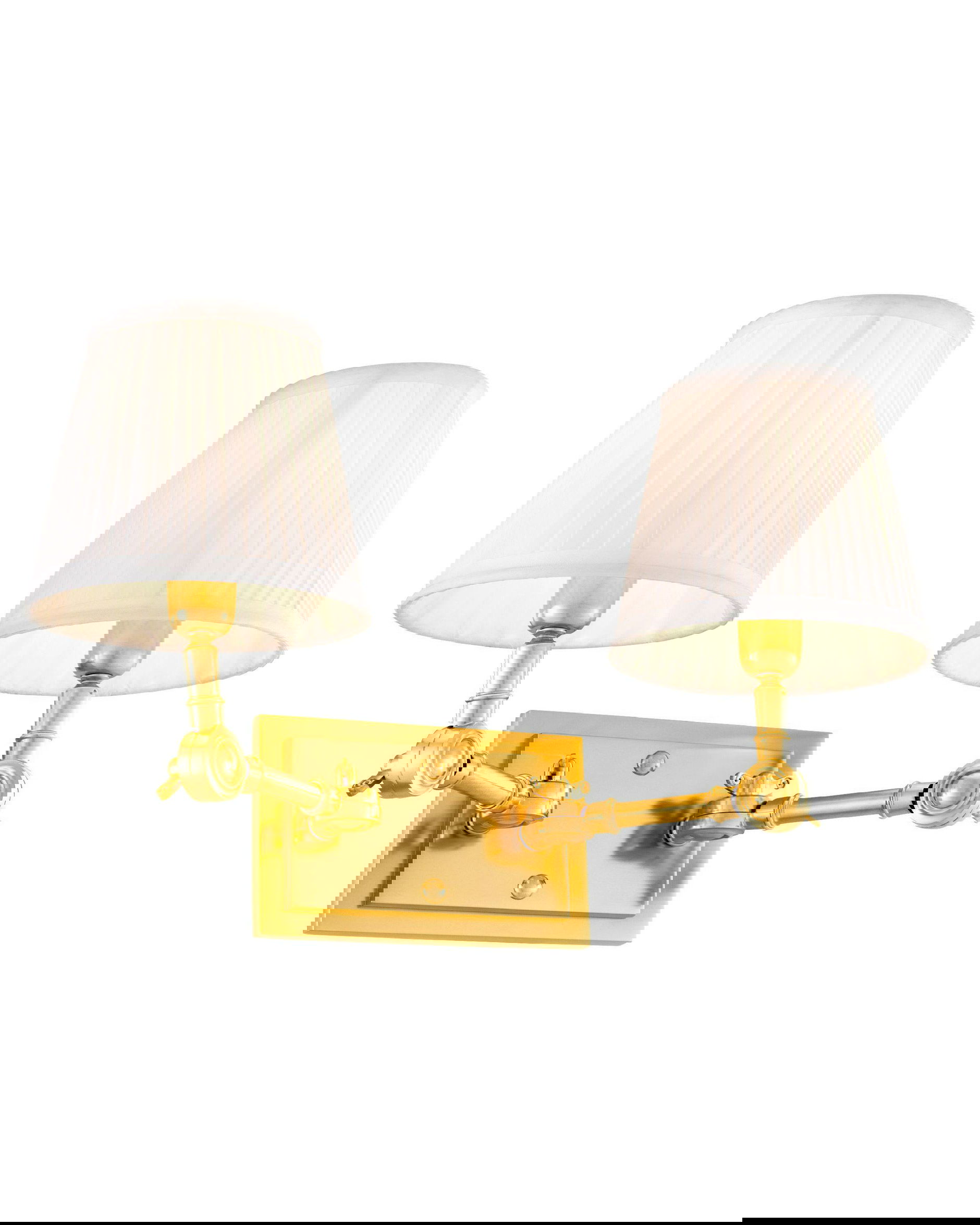 Wentworth vägglampa dubbel guld/vit