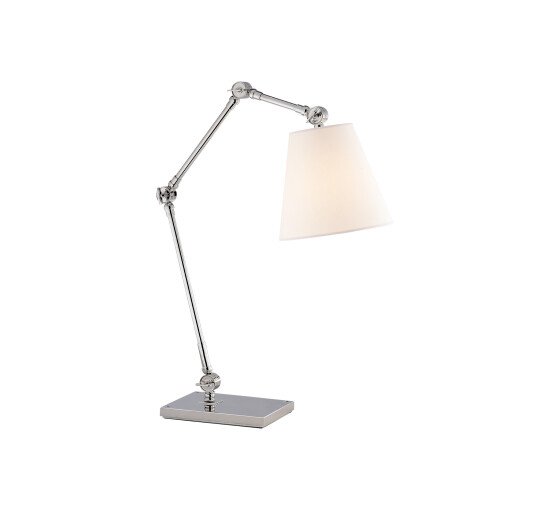 null - Graves Task Lamp Polished Nickel/Linen Shade