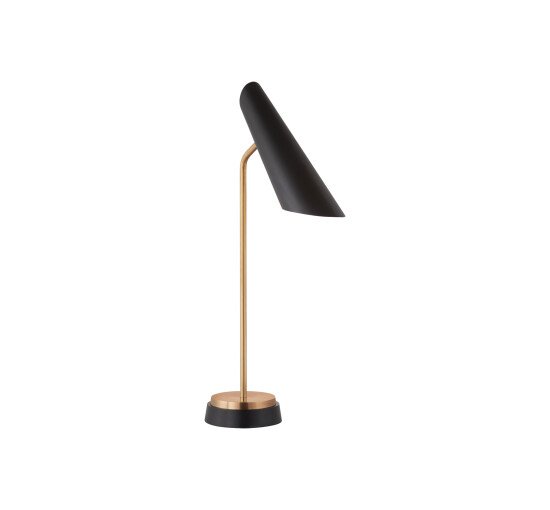 Black - Franca Single Pivoting Task Lamp Antique Brass/Black Shade