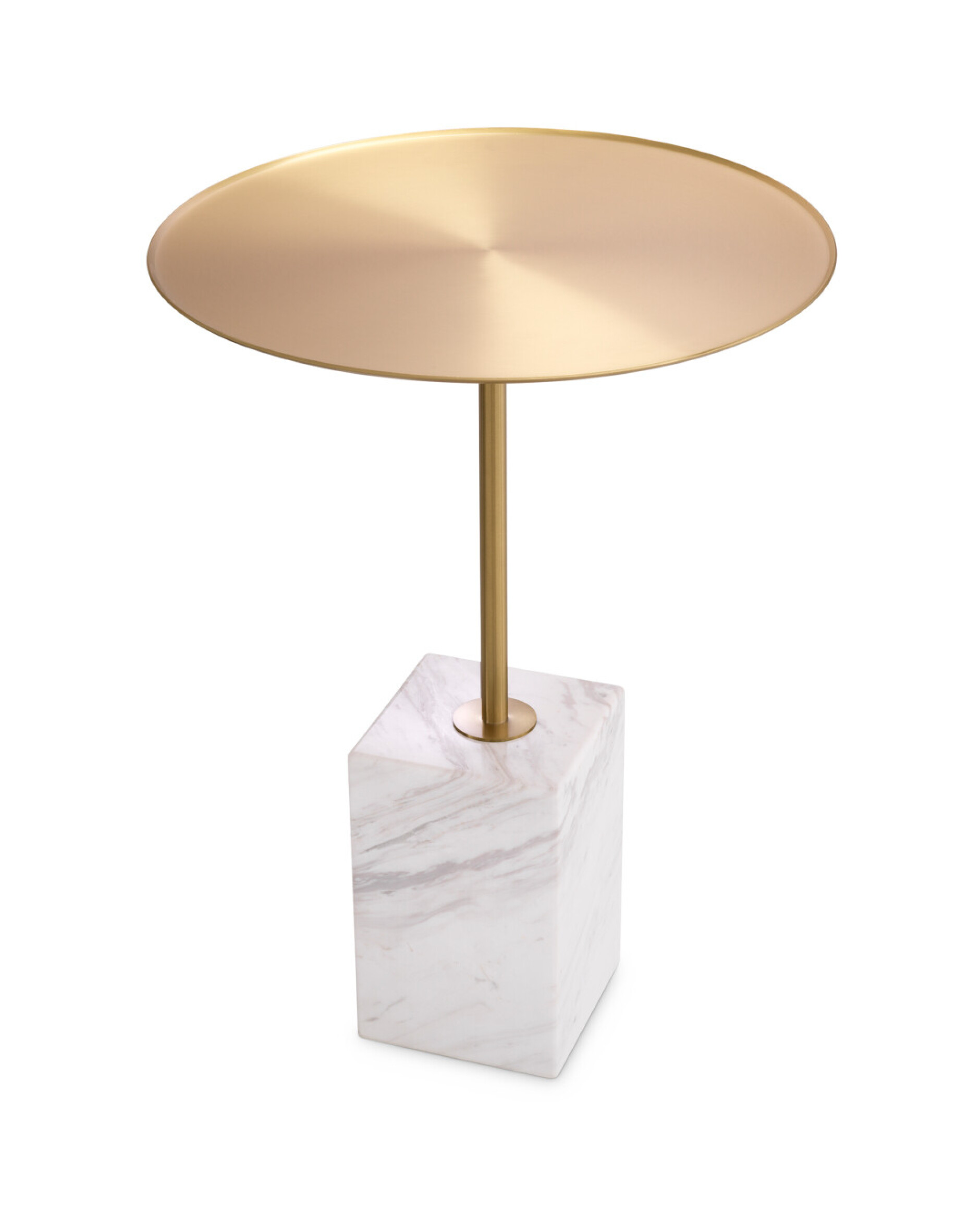 Cole Side Table brass/white