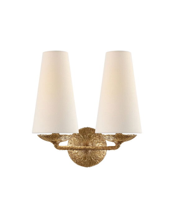 Fontaine vägglampa dubbel Gilded Plaster