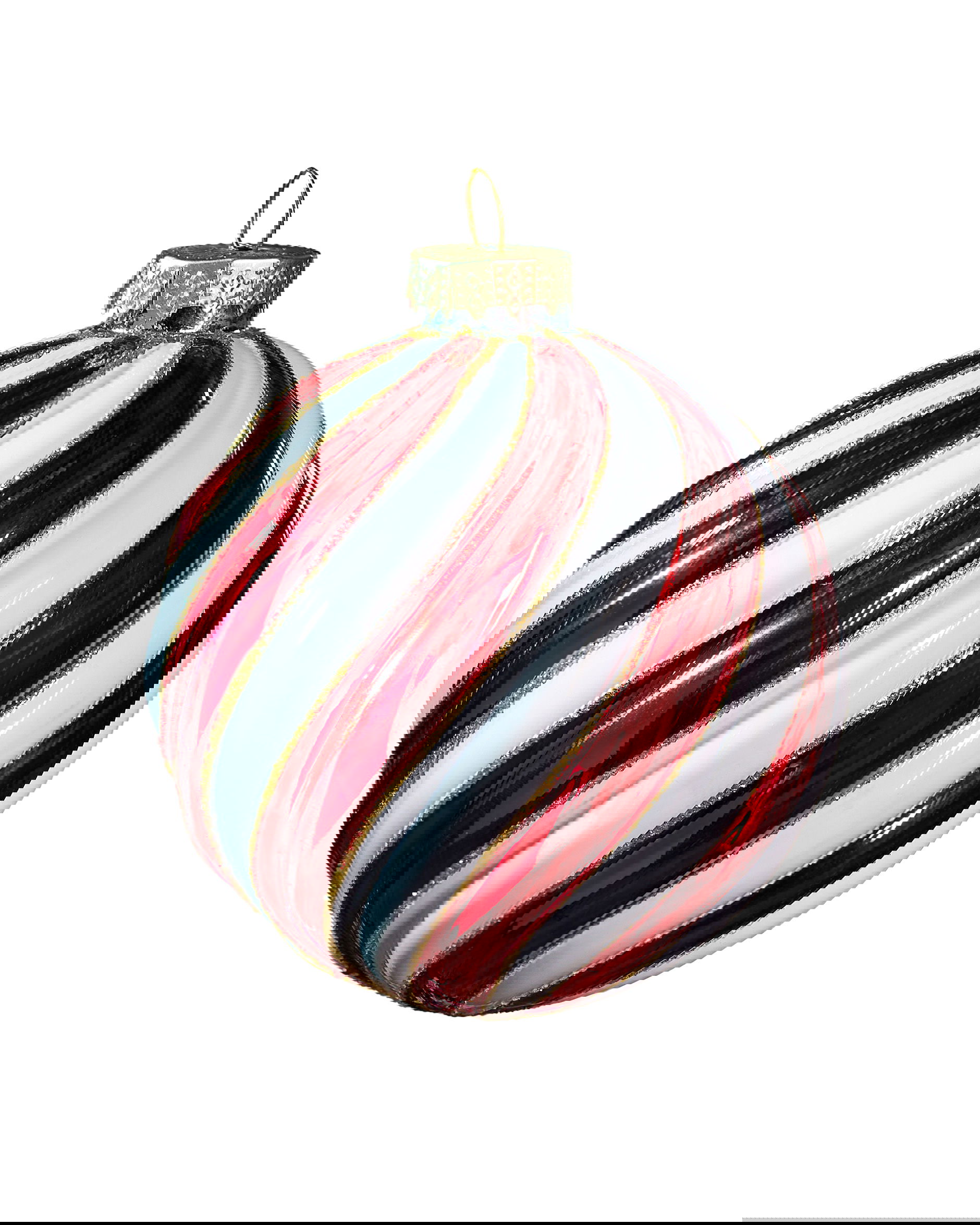 Melissa kerstbal rood/wit 8cm