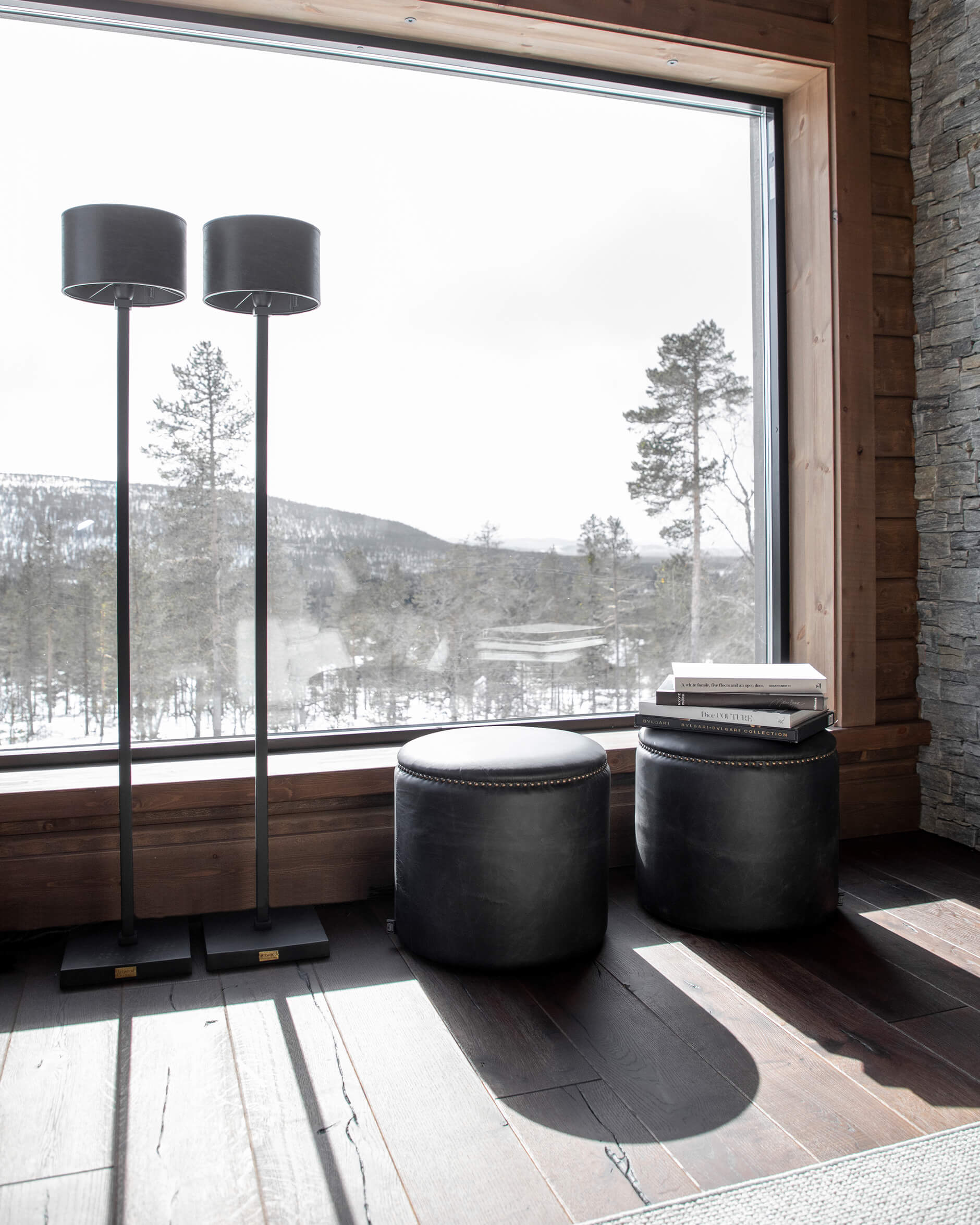 Cylinder lampskärm leather grey