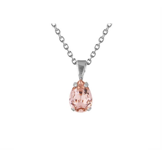 Vintage Rose - Petite Drop Necklace Crystal Rhodium