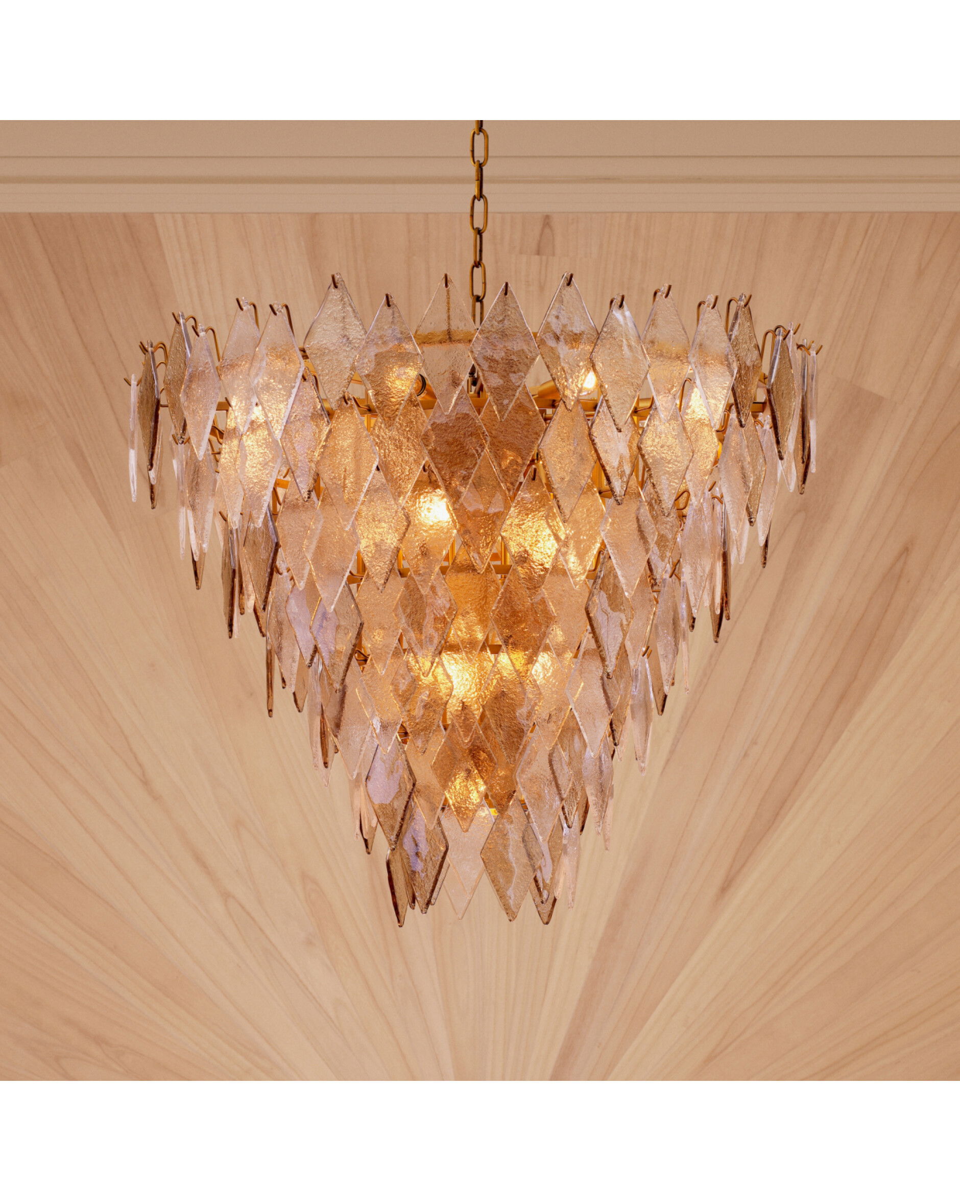 Rhombus Chandelier Antique Brass  L