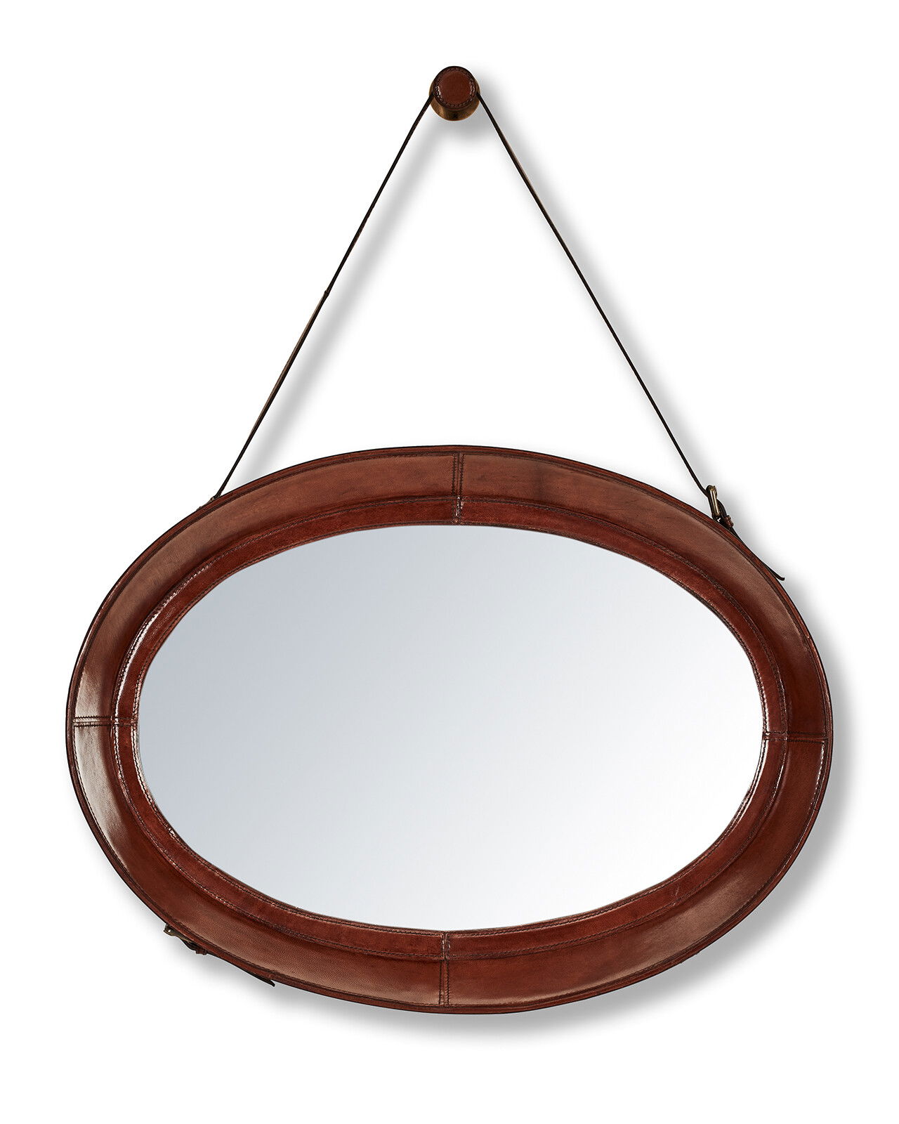 Kensington spegel läder oval