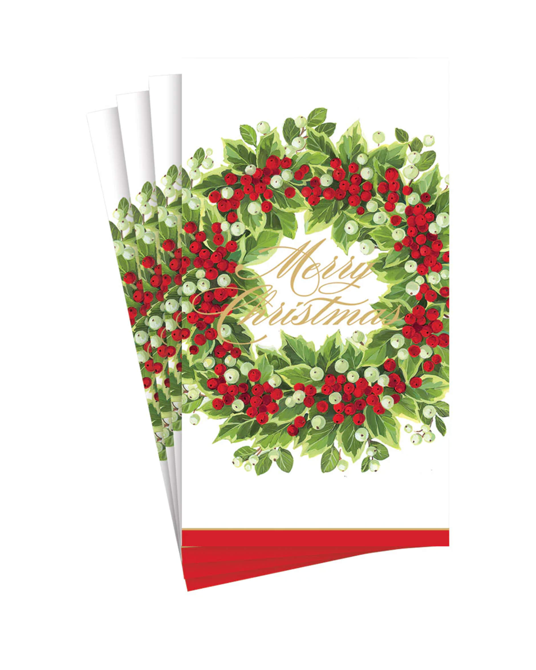 Holly & Berry Wreath Christmas Napkins 15-pack