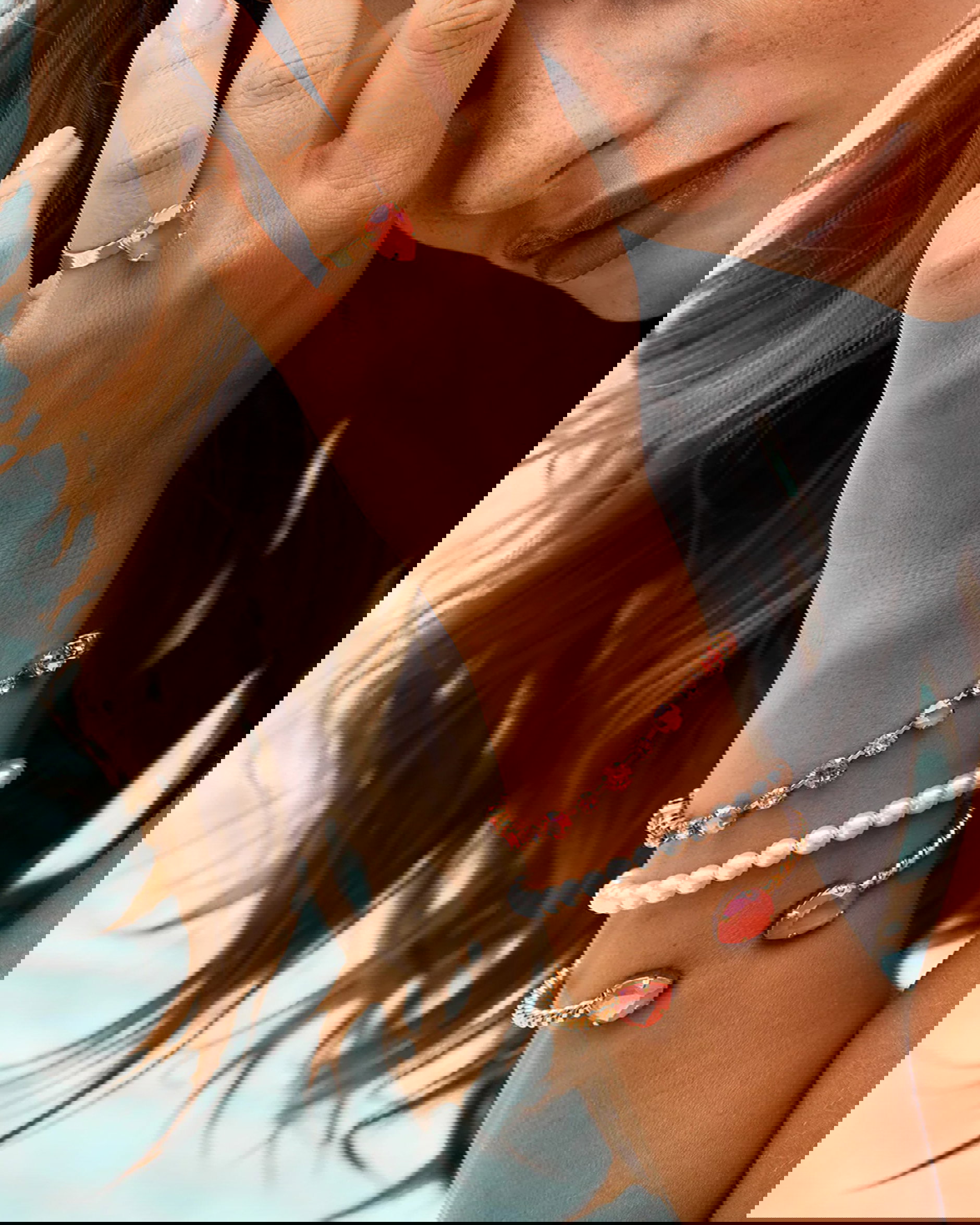 Mini Drop ring light coral