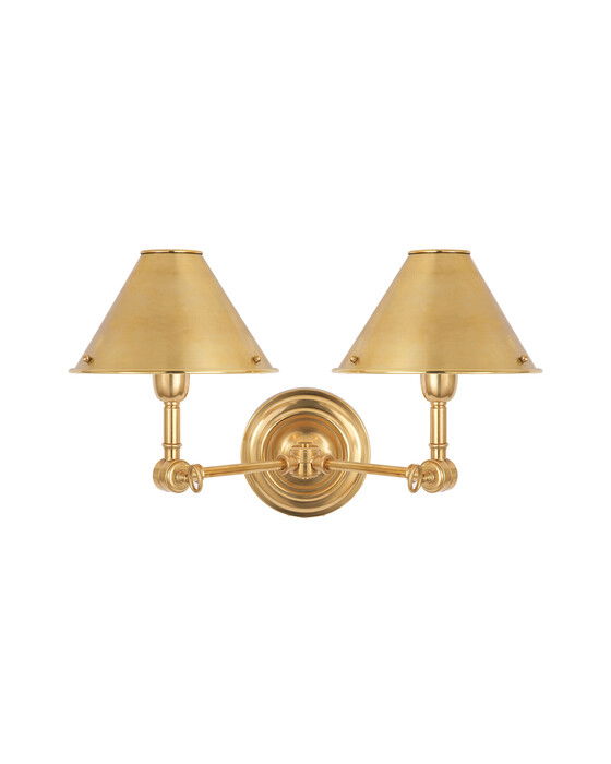 Anette vägglampa dubbel mässing OUTLET