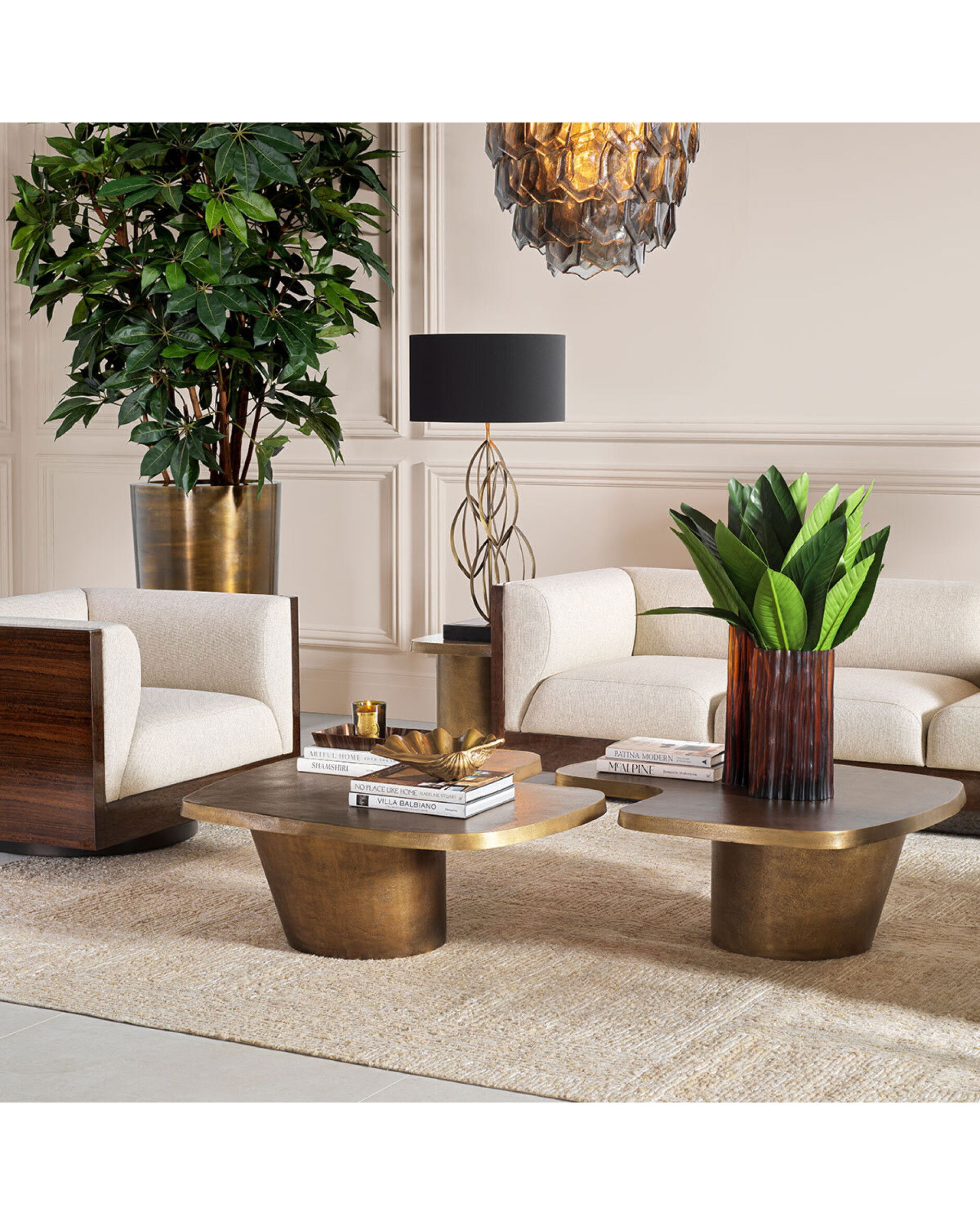 Pierro Coffee Table Vintage Brass Set of 2