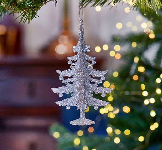 Silver - Archie Christmas Tree Decoration Gold