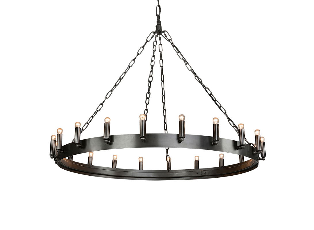 Crown taklampa antik järn Ø105