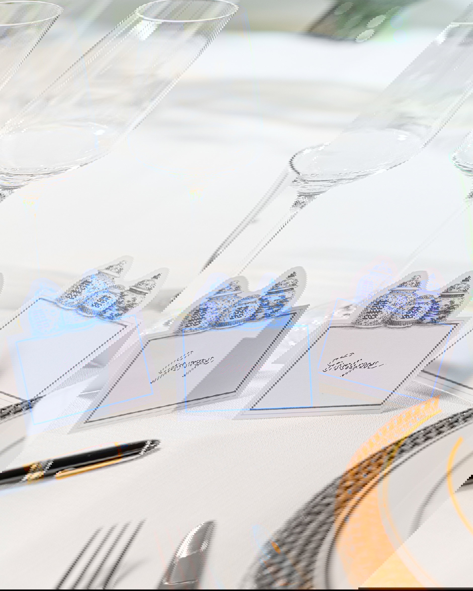 Porcelain Blue naamkaartjes 8-pack