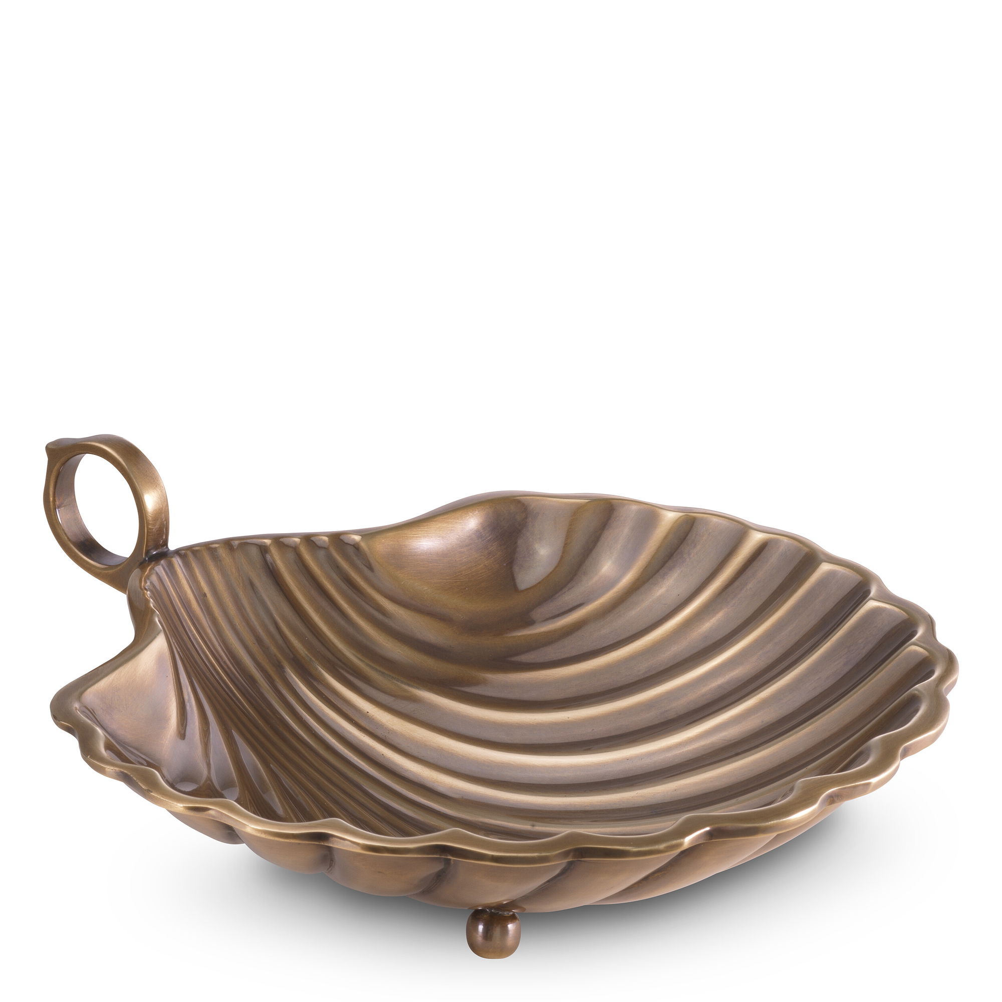 Shell Tray Vintage Brass