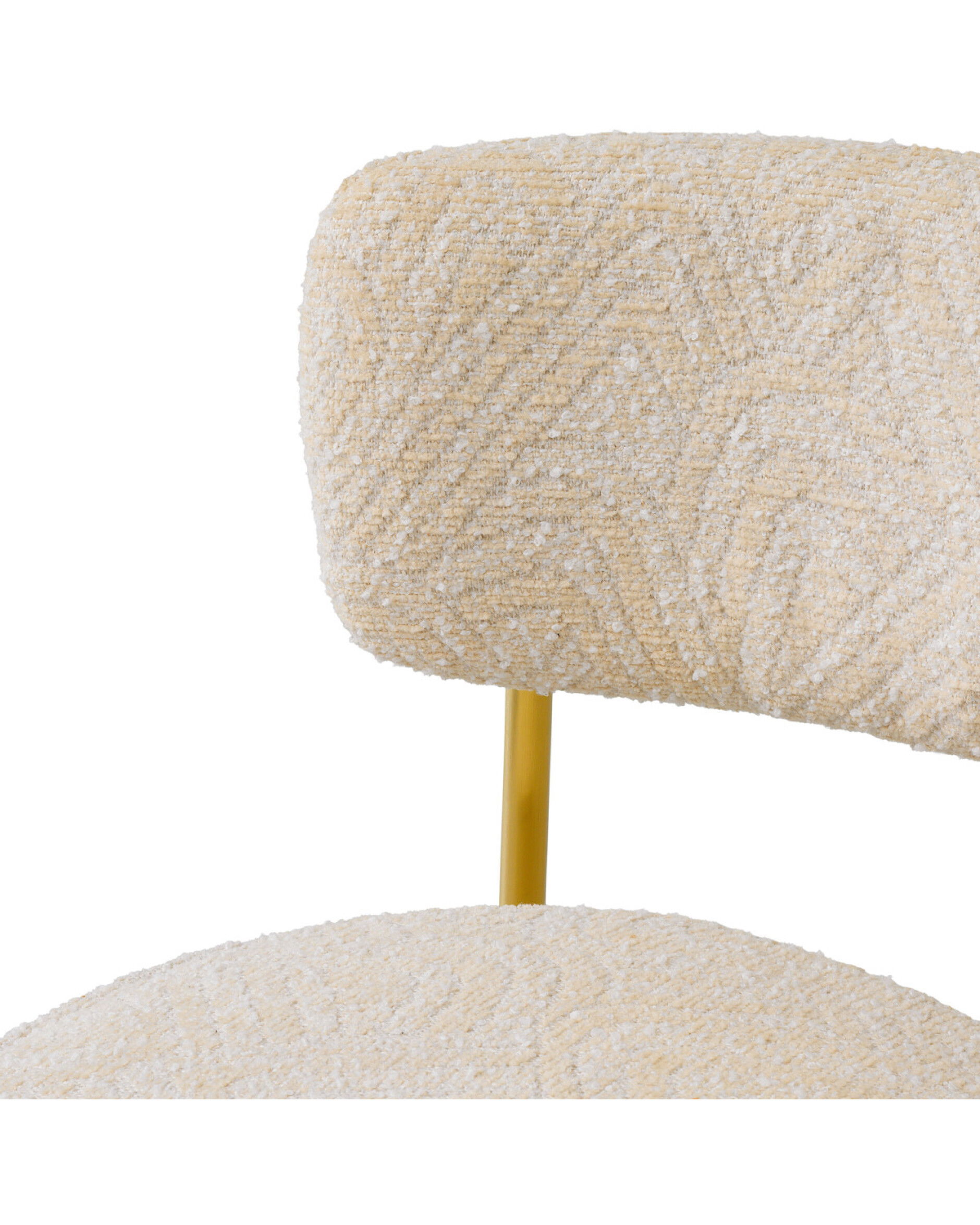 Carleton barkruk met rugleuning cream/messing