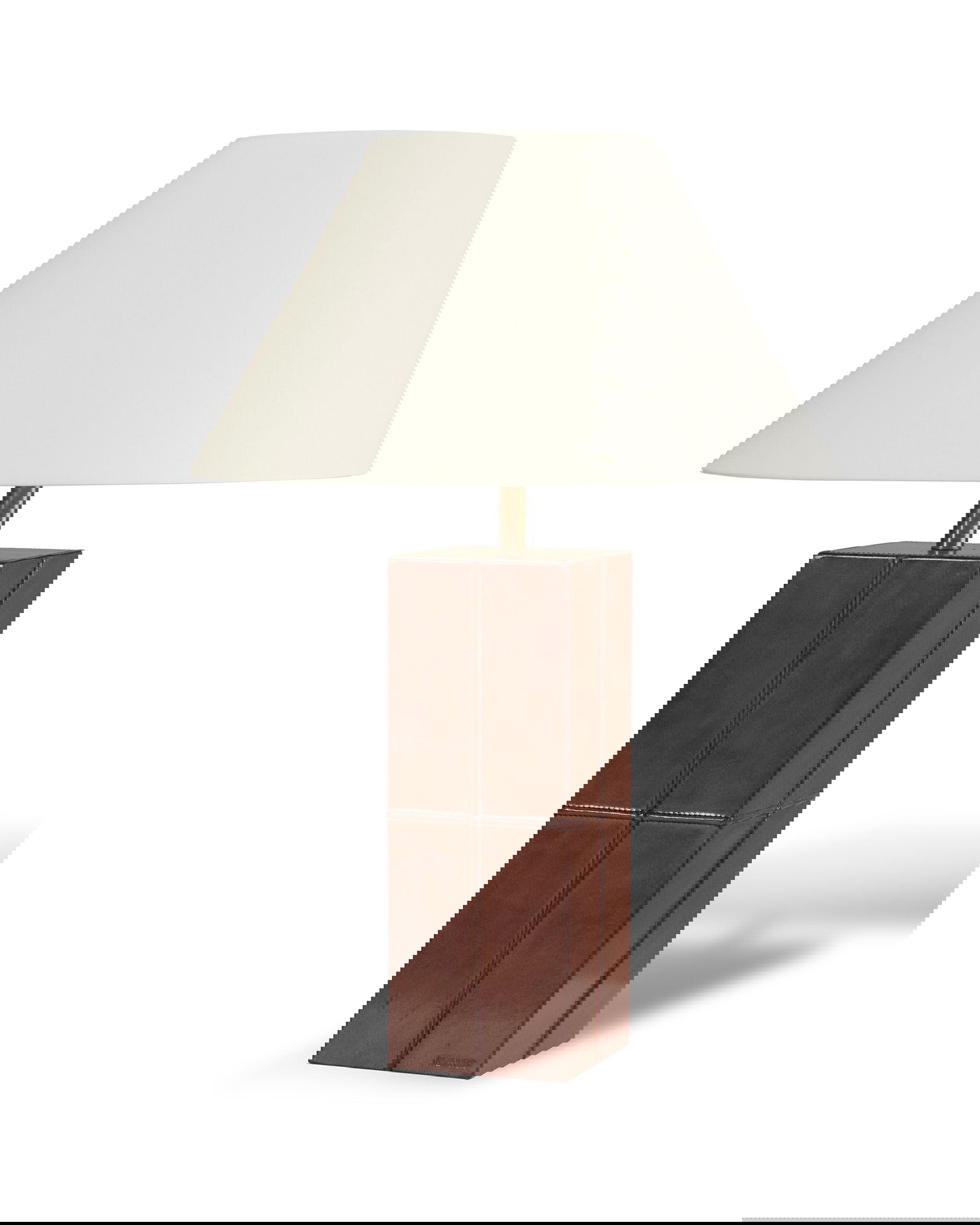 Kensington bordslampa läder kvadrat