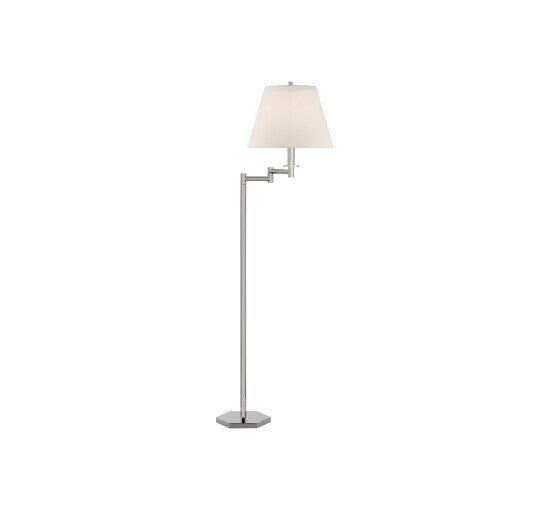 null - Olivier Swing Arm Floor Lamp Polished Nickel Large