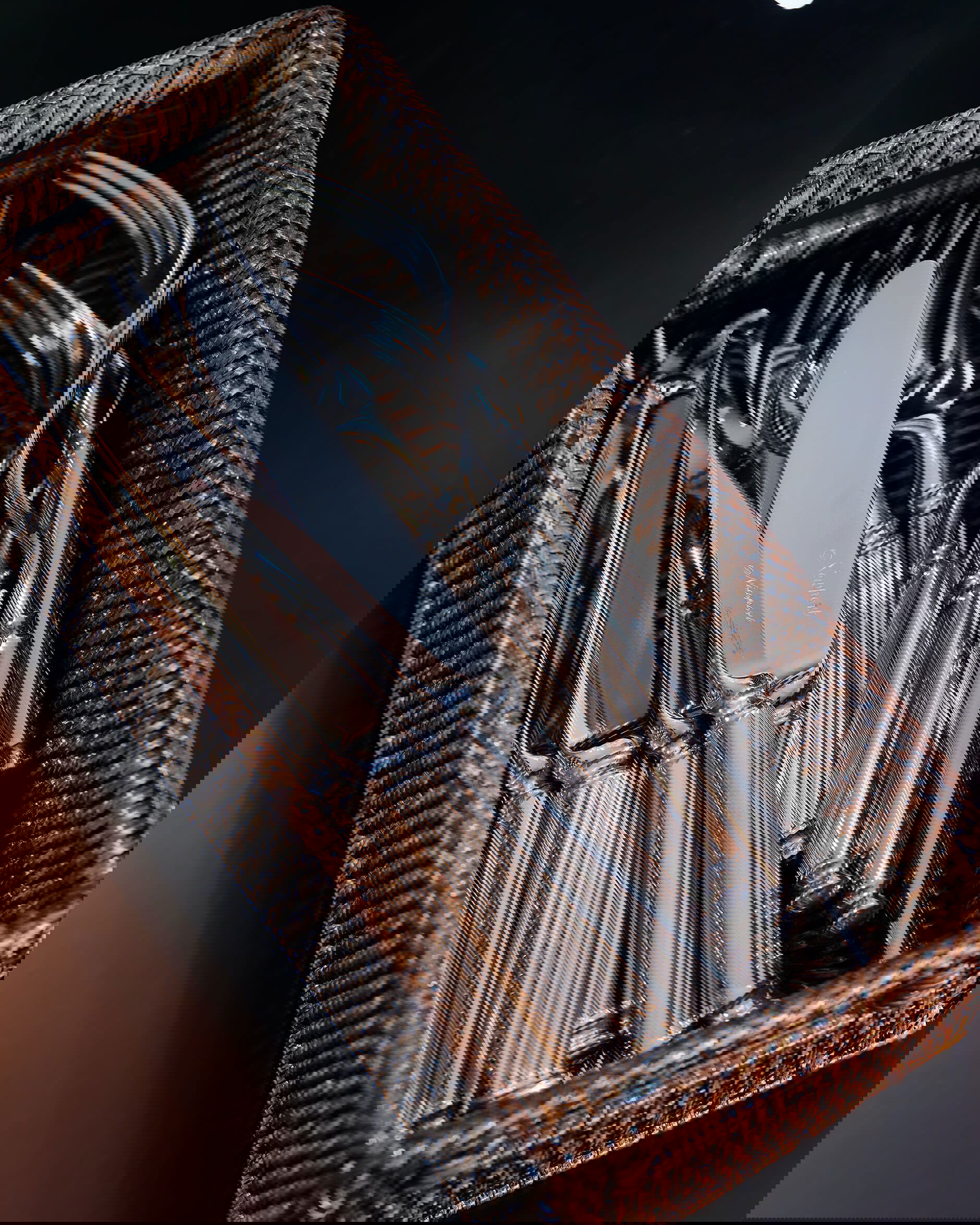 Cognac korg rektangulär rotting