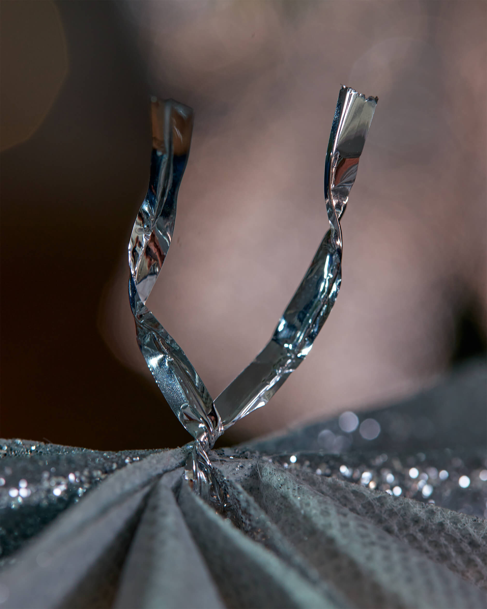 Vivienne rosett juldekoration silver 6-pack